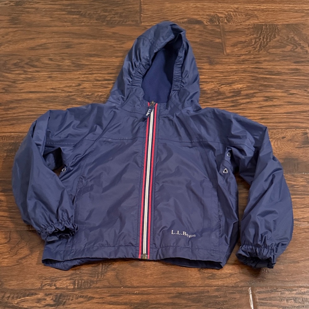 L.L. Bean Navy Jacket with Multicolor Zipper